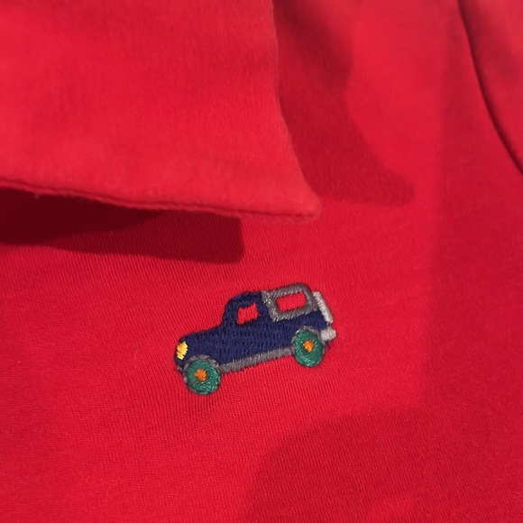 Zuccini Kids Red Train embroidered LS Polo 3T - Picture 2 of 3